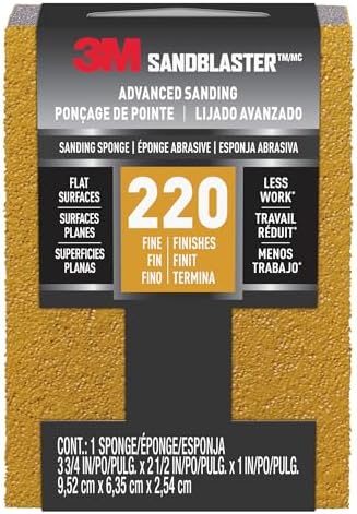 3M 20909-60 Sandblaster 60-Grit Sponge Block Sanding, Sponge, Block & Holder