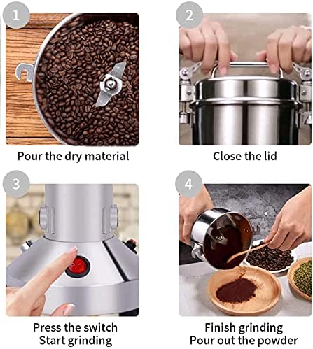 Grain Mill 150g High Speed Food Electric Stainless Steel Grinder Mill Seeds Flour Nut Pill Wheat Corn Herbs Spices & Seasonings Grinder Dry Grain Powder Machine