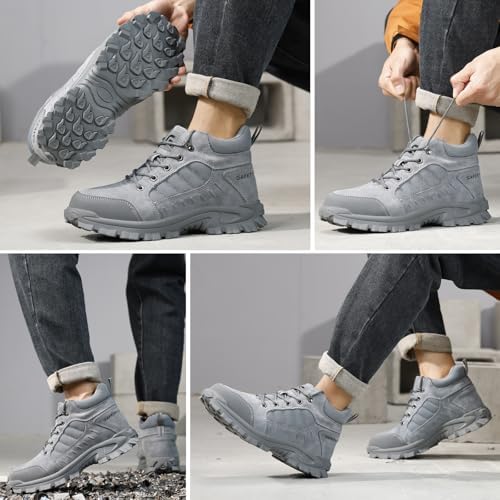 GUSAYEX Steel Toe Boots for Men Puncture Resistant Work Boots