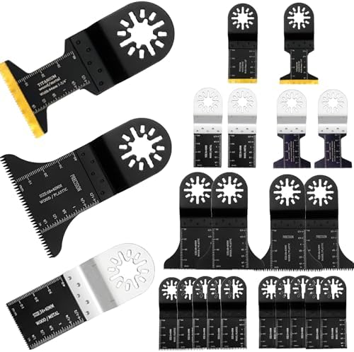 20 Pcs Titanium Oscillating Saw Blades Compatible with Star-Lock Tools