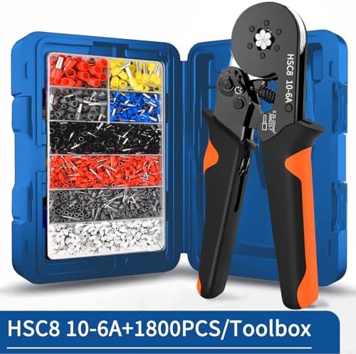 Crimping Terminal,Multiple Crimping Pliers HSC86-4/6 Combination,Electrical Equipment Connector,Wire Connection Terminal(HSC8 10-6A 1800 Box)