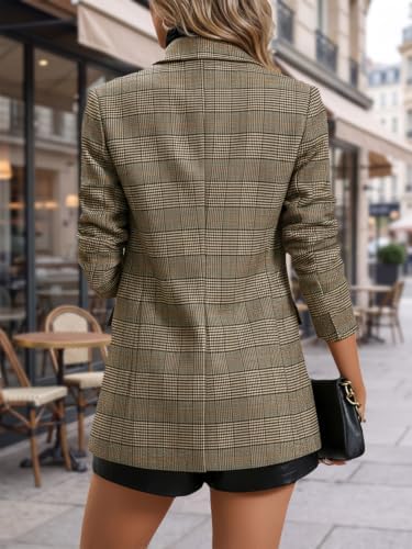 Mina Self 2026 Women's Fall Plaid Blazer Houndstooth Jacket Business Casual