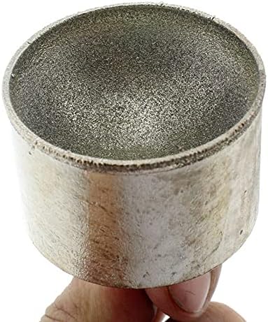 1pc 20-50mm 3/4"-2" Grit 80 Diamond Mounted Point SPHERICAL CONCAVE Head Grinding Bit Jade Carving Tools Sculpturing Bead Stone Gems,Diameter 25mm