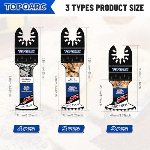 TOPOARC 10PCS Oscillating Saw Blades Japanese Teeth Fit Dewalt Milwaukee