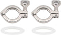 Beduan 3/4" Sanitary Tri Clamp, 304 Stainless Steel Single Pin Heavy Duty Tri Clamp Clover with Wing Nut for Ferrule TC Tube OD 3/4"(Pack of 2)