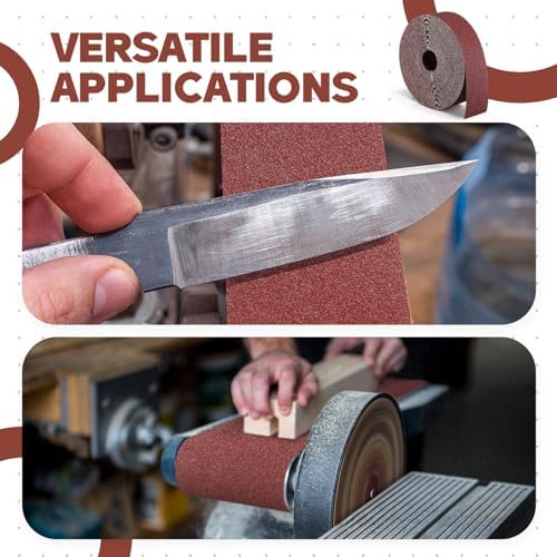 80 Grit Abrasive Sandpaper Roll 3''x 200 ft Drum Sander Sand Paper Roll Emery Cloth Rolls for Drum Sander Continuous Paper Wood Automotive Polishing