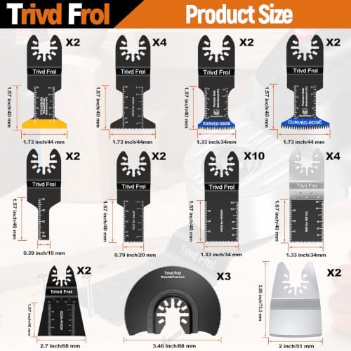 Trivd Frol 121 PCS Oscillating Saw Blades, Multitool Blades with Sandpaper