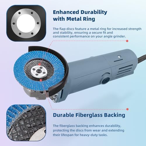10 Pack Flap Discs 4 1/2" x 7/8" for Angle Grinder, 80 Grit T29 Flap Sanding Discs, 4 1/2 Inch Grinding Wheels, Zirconia Grinding Discs for Metal, Wood, and Stainless Steel Finishing
