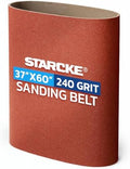 37 x 60 Inch Sanding Belts - 240 Grit Aluminum Oxide Belt Sanders for Woodworking and Metal, German Quality Heavy Duty Cloth Belt Sanding with Smooth Running Joint, Wide Sander Belts - 1 Pack