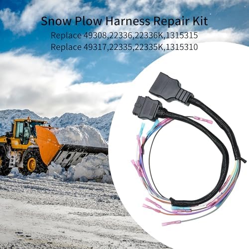 49308 49317 9 Pin Truck and Plow Side Repair Harness Kit Fit for Western Fisher Snow Plow Replace 49317 22335K 49308 22336K with Dust Cover,Western Snow Plow Wiring Harness Repair Kit
