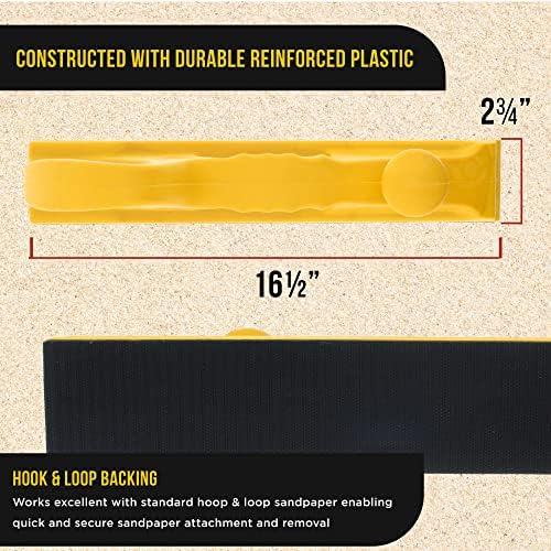Dura-Gold Pro Series Rigid Longboard Hand Sanding File Block with Both Hook & Loop Backing and PSA Backing Adapter Pad & 150 Grit PSA Longboard Sandpaper 20 Yard Roll, 2-3/4" Wide