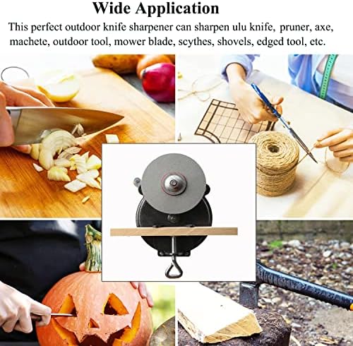 Kitchen Knife Sharpener Hand-cranking Grinding Machine, Sharpener Tool for Kitchen Knives, Garden Tool Sharpener, 6 Inches DIY Polishing Machine Tool Grinder