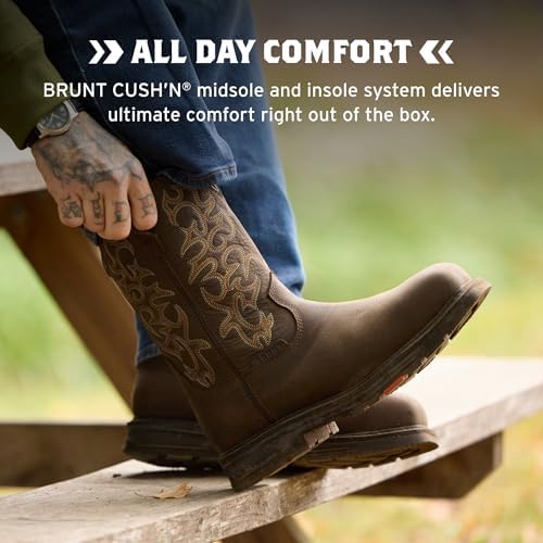 BRUNT Vastbinder Welted (Comp Toe) - 10” Breathable, Water-Resistant Square Toe Work Boot - EH Rated - Slip + Oil Resistant - Goodyear Welt Construction - Adjustable