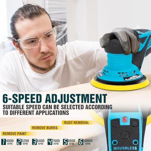 Autolock 350W Electric Random Orbital Sander with 5 & 6 Inch pads 1pcs