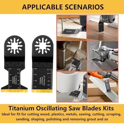 20 Pcs Titanium Oscillating Saw Blades Compatible with Star-Lock Tools