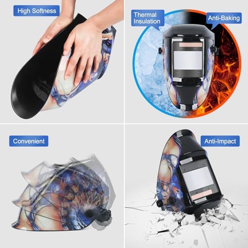 Welding Helmet True Color Auto Darkening Hood for TIG MIG ARC Welder Mask with Adjustable Shade Range 4/5-9/9-13…