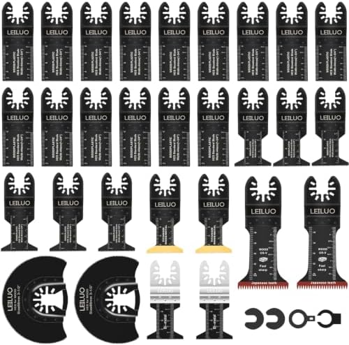 LEILUO 33Pcs Oscillating Tool Blades Wood Metal Multitool Blades Set