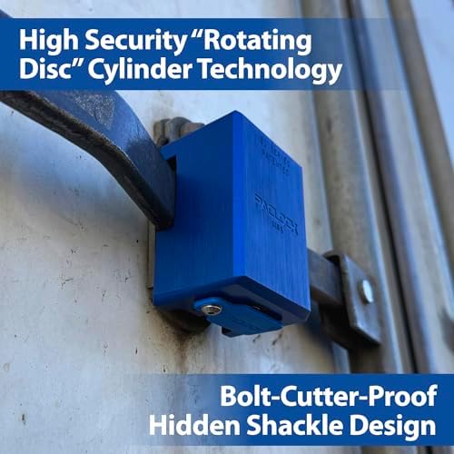 PACLOCK's 81-Series Patented Trailer Door Lock, High Security Rotating Disc, Manufacturer-Controlled Key Assigning, Exclusive Key Number, U-Pick! Keyed Alike w/ 1 Key, Blue