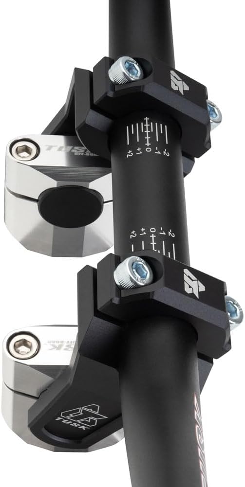 Tusk 2" Pivoting Bar Risers for Motorcycle & Dirt Bike - 1 1/8" Bar Clamp to 1-1/8" Handlebars – Universal Fit, Black