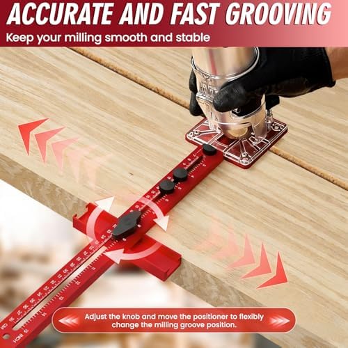 Router Circle Cutting Jig for DeWalt/Bosch/Milwaukee Compact Routers – 4 in 1 Adjustable Router Jig, Aluminum Alloy Circle Cutting Guide for Trim Routers, 5.5–30" for Circles, Arcs & Grooves