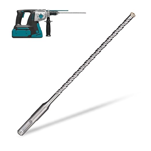 1/4 Inch x 8 Inch SDS Plus Rotary Hammer Drill Bit, Cross Tip Double Threaded Carbide Tipped for Concrete, Brick, and Stone (1/4" x 6" x 8")
