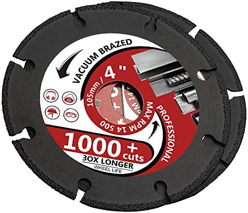 2Pcs/Lot 4“ Diamond Metal Cutting Disc Diamond Cut Off Wheel for All Purpose Cutting of Metal Including Rebar, Sheet Metal, Ductile Pipe, Angle Iron, Stainless Steel and Similar Materials (4-2pcs)