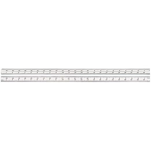 Starrett Blade Only for Combination Squares, Sets and Bevel Protractors - Ideal for Woodworking and Metalworking - 24" Length, Satin Chrome Finish, 16R Graduation - CB24-16R