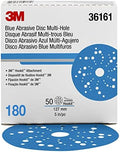 3M Hookit Blue Abrasive Disc, 321U, 36161, 5 in, 180+ Grade, Multi-Hole