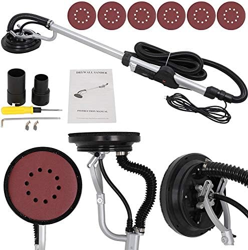 ZenStyle Electric 6 Speed Variable Drywall Sander 800W Swivel Drywall Disc Vacuum Sander with 6 Sandpads