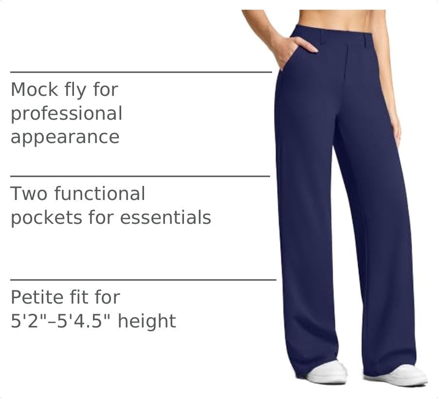 G4Free EverGoing Women's Wide Leg Dress Pants with Pockets Belt Loops