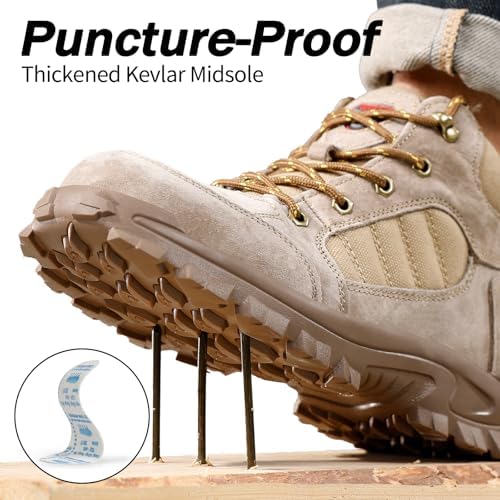 GUSAYEX Steel Toe Boots for Men Puncture Resistant Work Boots