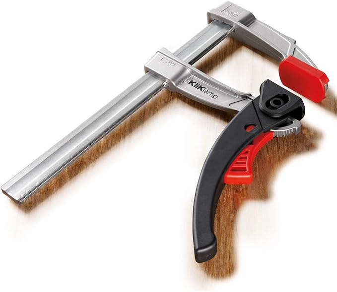 BESSEY KliKlamp Series Ratchet Action Lever Clamp - 4-Inch -KLI3.008 - Fast Action, Heavy Duty Clamps for Woodworking, Carpentry, & Cabinetry - Professional Grade for DIY and Home Improvement