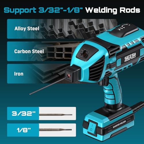 Seesii 110V 120A ARC Portable Handheld Welding Machine for 3/32"-1/8" Rods