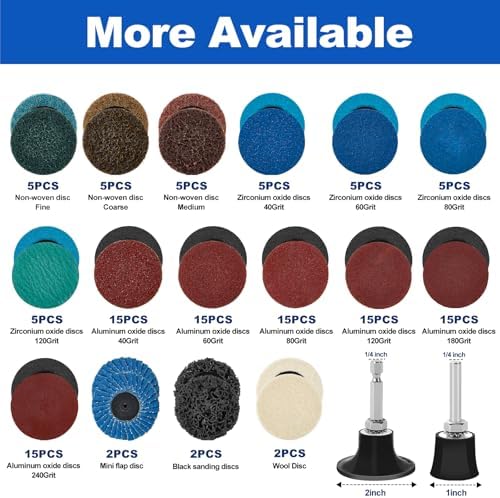 136 PCS 2 Inch Die Grinder Sanding Discs, Quick Change Disc Accessories