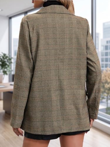 Mina Self 2026 Women's Fall Plaid Blazer Houndstooth Jacket Business Casual