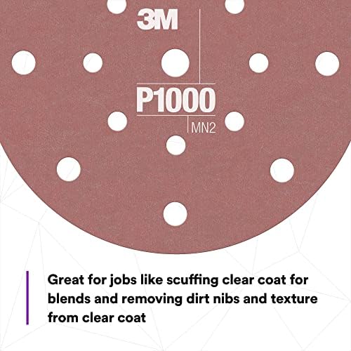 AMAPR 3M Hookit Flexible Abrasive Disc 34407, 6 in, 1000+ Grade, 25 Pack, Primer Sanding, E-coat Sanding, Blending