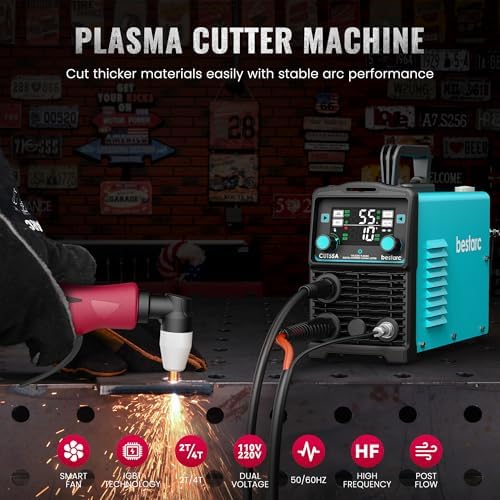 Bestarc Plasma Cutter, [Large LED Display] 55A Plasma Cutter Machine