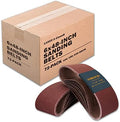 POWERTEC 6 x 48 Inch Sanding Belts, 72PK, 24 Each of 100/180/240 Grits, Aluminum Oxide Belt Sander Sanding Belt Assortment for Bench Belt Sander, Wood & Paint Sanding, Metal Polishing (11022-1-Case8)