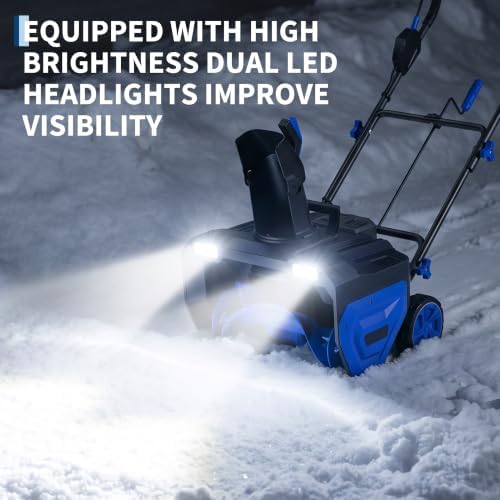 21" Cordless Snow Blower, Electric Snow Blower with 2x5.0Ah Battery&Charger