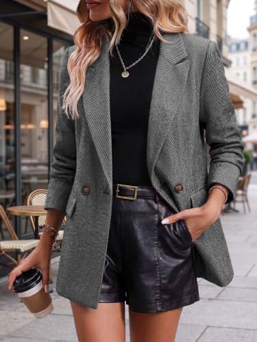 Mina Self 2026 Women's Fall Plaid Blazer Houndstooth Jacket Business Casual