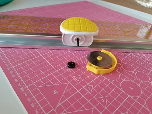24"L x 6"W Rotary Cutter and Ruler Combo with 2Pcs Extra Blades, Fabric Cutter with Ergonomic Handle for Easy Fabric Cutting