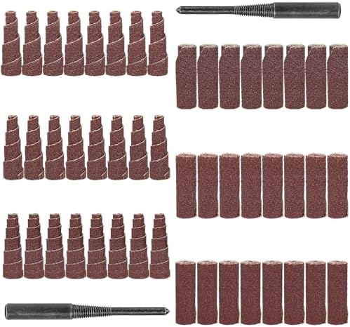 50Pcs 1-1/2" Cartridge Rolls, 1/4" Shank Die Grinder Sanding Cone Porting