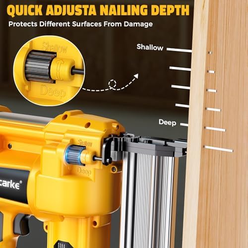 Ecarke Cordless 2" Brad Nailer Compatible with DeWalt 20V Battery(Tool only), 2 in 1 Electric Nail Gun Staple Gun with 18GA Nails, Power Nail Gun for Trim Wood Crafting Home Carpentry, 7.2LBS