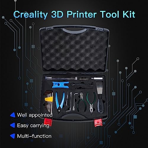 Creality 3D Printer Tool Box Kit, 35Pcs Case Includes 18 Types of Tools Screwdriver/Wrench/Pliers/Needle/SD Reader 3D Printing ABS Storage Toolbox Set for Cleaning Finishing Printing
