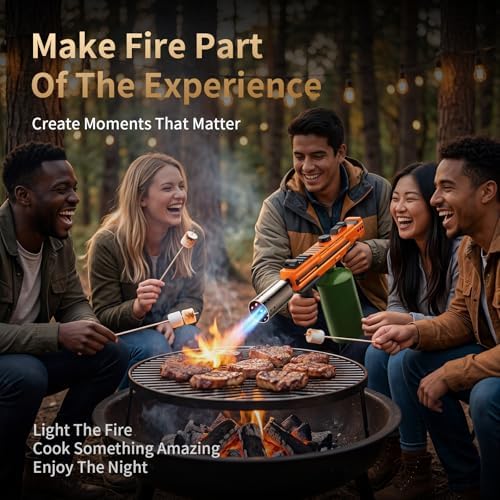 Propane Torch Gun, Adjustable Flame Blow Torch for Cooking and BBQ