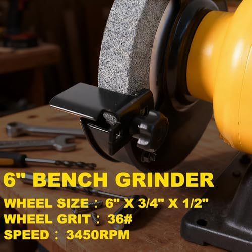 Woodskil High Speed Bench Grinder Belt Sander Combo, 2.5 A 6 Inch Bench Grinder with 2 x 27 Inch Belt Sander for Metal Grinding & Wood Sanding, 2-in-1 Combo Tool for Home Workshop DIY