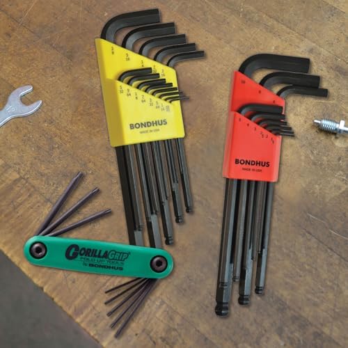 Bondhus 14132 Triple-Pack of .050 to 3/8-Inch Ball End Hex, 1.5 to 10-mm Ball End Hex and Star Fold-Up T6 - T25