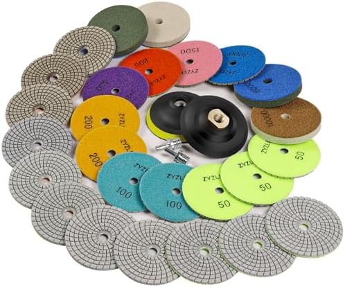 Diamond Polishing/Sanding Pads 4 Inch Wet/Dry 50-10000 Grit