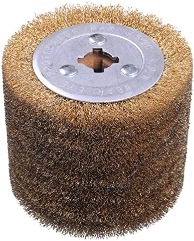 4.7" x 4" Copper Plated Steel Wire Brush Drum Surface Conditioning Tool