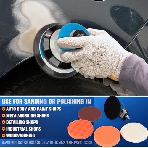 5" Air Sander Kit - Garage-Ready Dual Action Tool, Car Detailing & Woodworking Hero | Palm-Sized Power w/Free Tool Kits